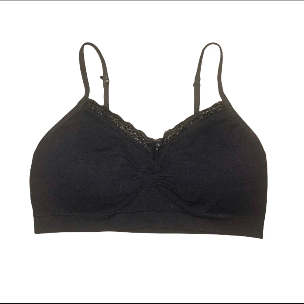 NWOT Jet Black Bra/Faux Camisole